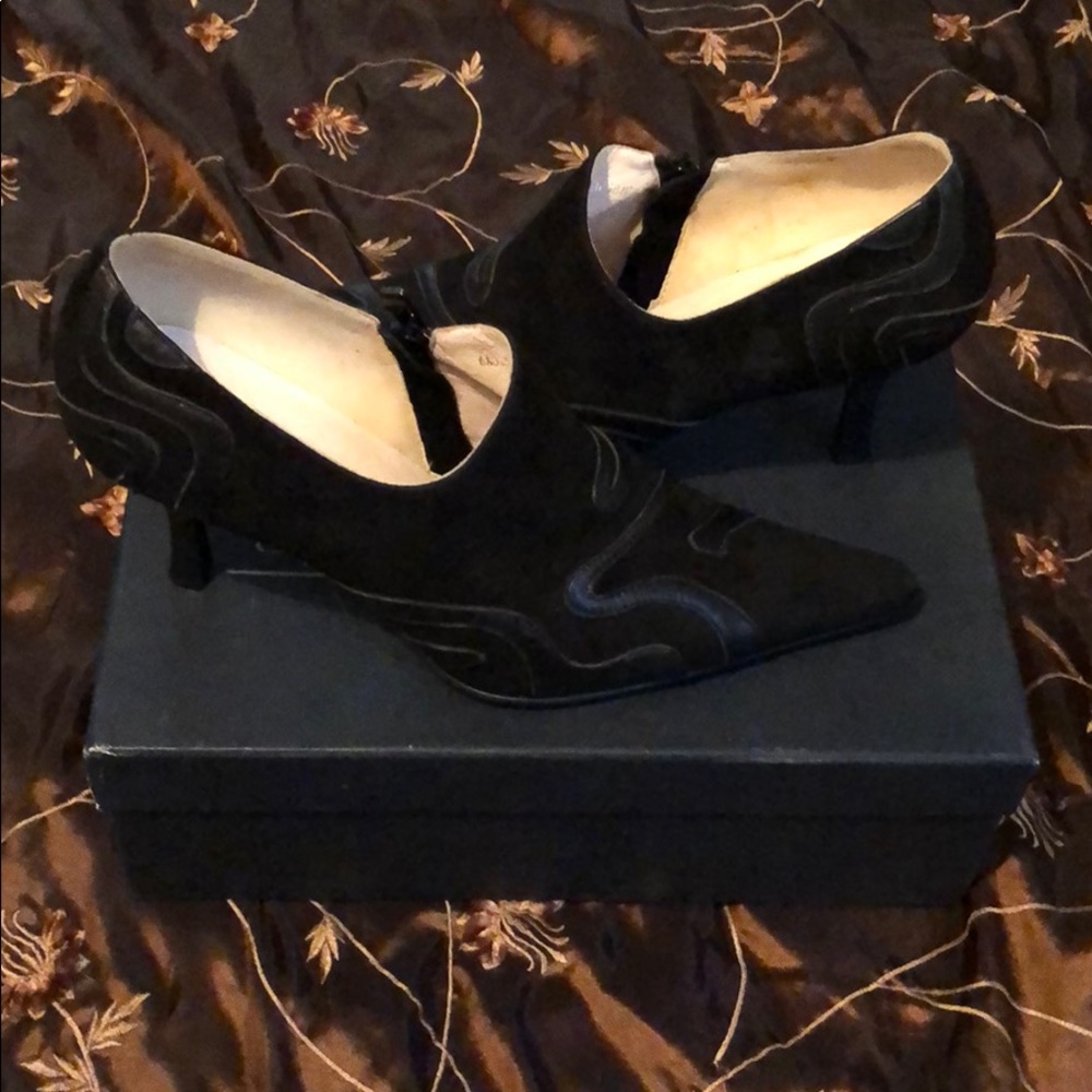 Black suede booties NWT size 37